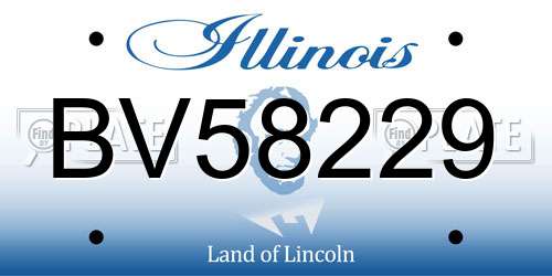 BV58229 Illinois License Plate