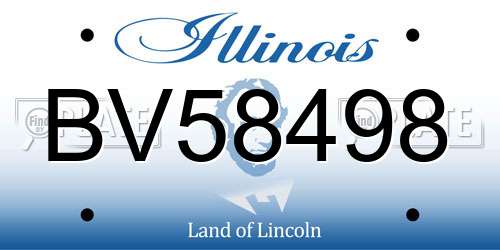 BV58498 Illinois License Plate