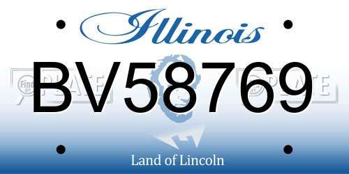 BV58769 Illinois License Plate