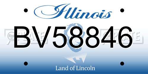 BV58846 Illinois License Plate
