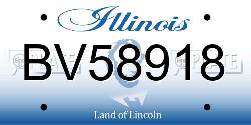 BV58918 Illinois License Plate