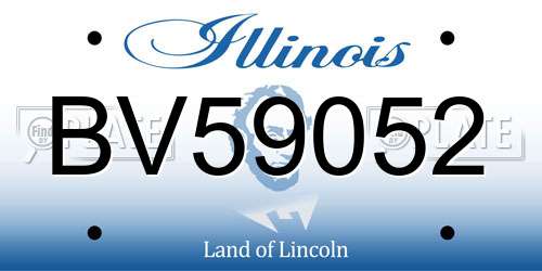 BV59052 Illinois License Plate