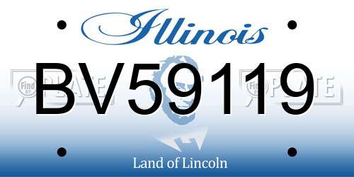 BV59119 Illinois License Plate