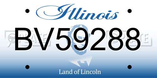 BV59288 Illinois License Plate
