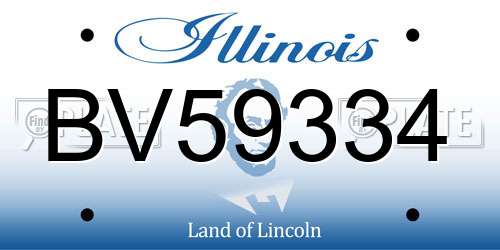 BV59334 Illinois License Plate