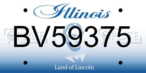 BV59375 Illinois License Plate