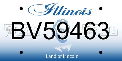 BV59463 Illinois License Plate
