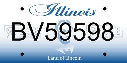 BV59598 Illinois License Plate