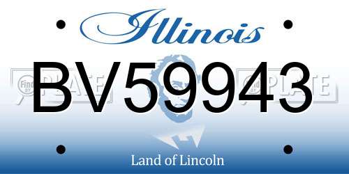 BV59943 Illinois License Plate
