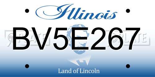 BV5E267 Illinois License Plate