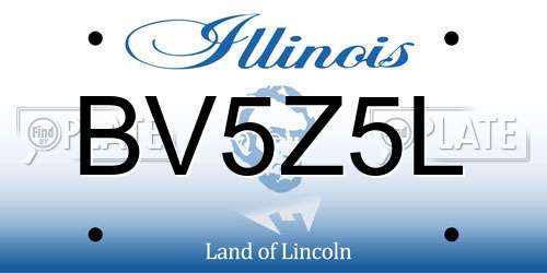 BV5Z5L Illinois License Plate