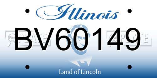 BV60149 Illinois License Plate