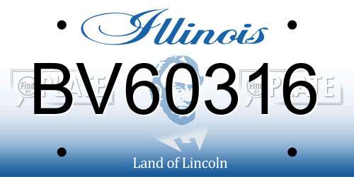 BV60316 Illinois License Plate