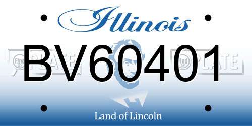 BV60401 Illinois License Plate
