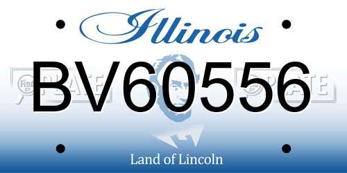 BV60556 Illinois License Plate