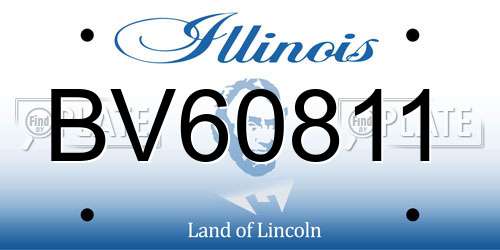 BV60811 Illinois License Plate