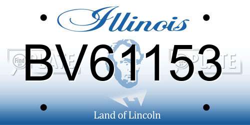 BV61153 Illinois License Plate
