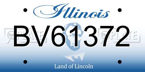 BV61372 Illinois License Plate