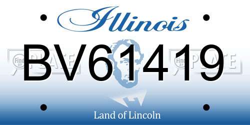 BV61419 Illinois License Plate