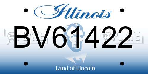 BV61422 Illinois License Plate