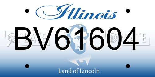 BV61604 Illinois License Plate