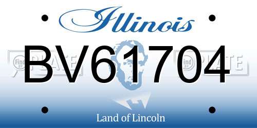 BV61704 Illinois License Plate
