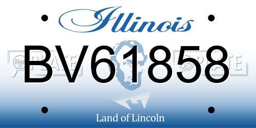 BV61858 Illinois License Plate
