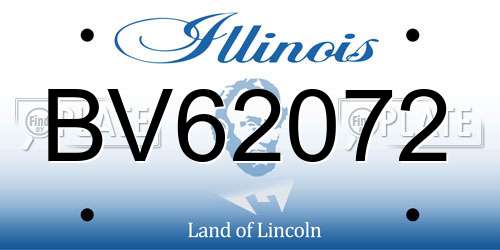 BV62072 Illinois License Plate