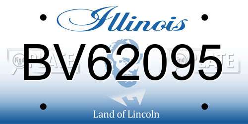 BV62095 Illinois License Plate