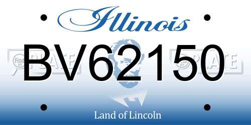 BV62150 Illinois License Plate