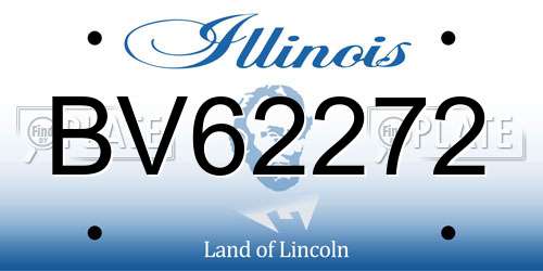 BV62272 Illinois License Plate