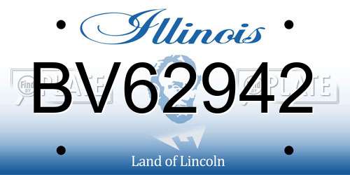 BV62942 Illinois License Plate
