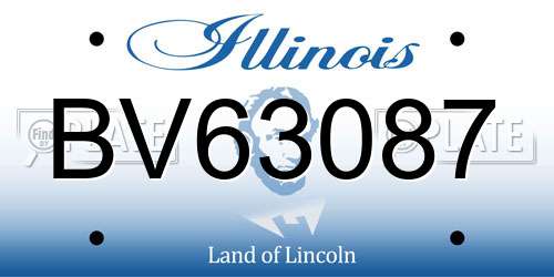 BV63087 Illinois License Plate