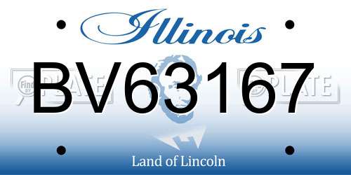 BV63167 Illinois License Plate
