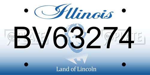 BV63274 Illinois License Plate