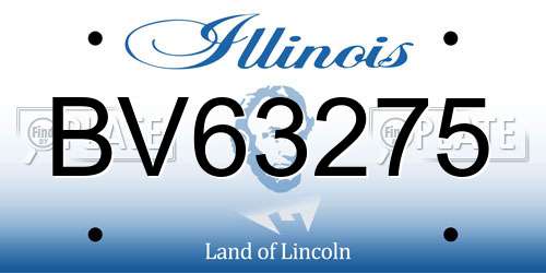 BV63275 Illinois License Plate