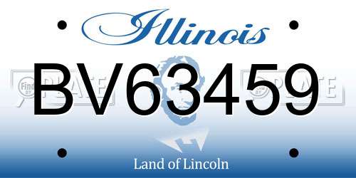 BV63459 Illinois License Plate