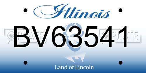BV63541 Illinois License Plate