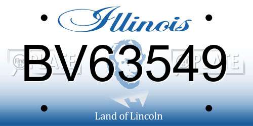 BV63549 Illinois License Plate