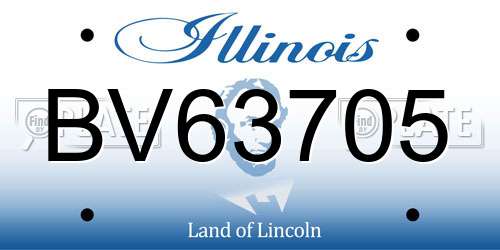 BV63705 Illinois License Plate
