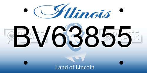 BV63855 Illinois License Plate