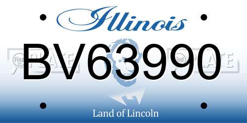 BV63990 Illinois License Plate