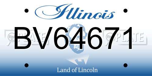 BV64671 Illinois License Plate