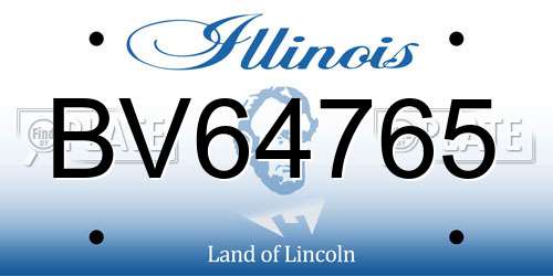 BV64765 Illinois License Plate