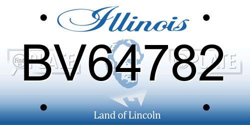 BV64782 Illinois License Plate