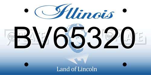 BV65320 Illinois License Plate