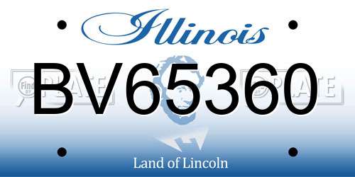 BV65360 Illinois License Plate