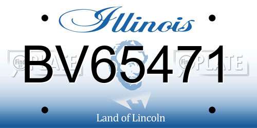 BV65471 Illinois License Plate