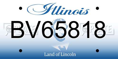 BV65818 Illinois License Plate