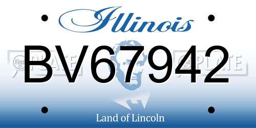 BV67942 Illinois License Plate